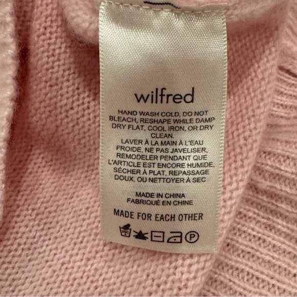 Aritzia Wilfred Cyprie 100% Cashmere Sweater Turtleneck Light Pink Size XS - Picture 10 of 11